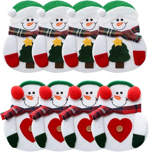 Amazon Com Wovte 8pcs Christmas Decorations Snowman Silver