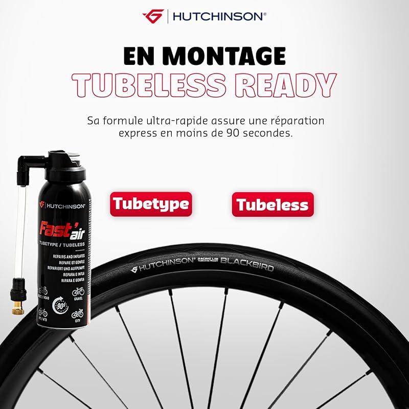 - Fast'air - Accessoires vélo - Spray latex - Tubeless Ready - TubeType - 125 ML