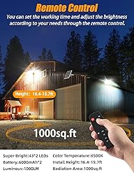 Solar Flood Light Outdoor 1000LM Dual 6000K Bright