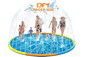 Instraella 13FT Large Splash Pad, Sprinkler for Dogs and Kids, 0.5mm Thickened Durable and Foldable Large Pool, Colorful Summ