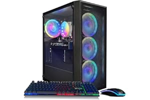 STGAubron Gaming PC Computer Desktop, Radeon RX 580 8G, Intel Core I7 8th up to 4.10 GHz, 16G DDR4, 512G SSD, WiFi 6 & BT 5.2, RGB Fan x4, Windows 11 Home
