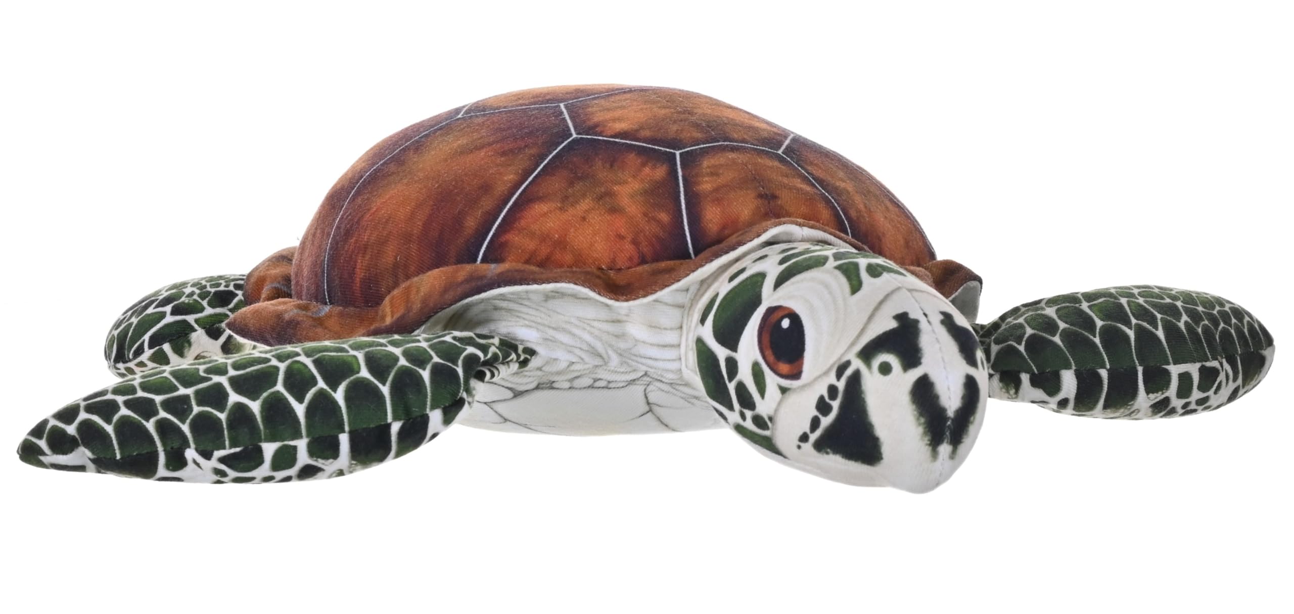 Wild Republic Naturekins Green Sea Turtle, Stuffed Animal, 12 Inches, Plush Toy, Fill is Natural Rubber