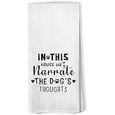 Zeuiwr Funny Dog Kitchen Towels, Dog Mom Dad Lovers Gifts for Women Men Decorative Hand Towel for Bathroom, Gifts for Pet Lovers Dish Tea Towels for Kitchen Decor, 16x24 Inch