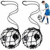 TOBWOLF Football Kick Trainer, Soccer Return Trainer Net Fits Ball Size 3, 4, 5, Hands-Free Soccer Kick Throw Training Aid