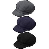 3 Pcs Women Newsboy Cap Adjustable Winter Warm Hats Visor Beret Soft Wool Fashion Vintage Hat Octagonal Cap