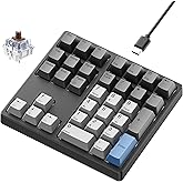 Kisnt KN34 Mechanical Numpad, Full-Function for Heavy Excel Financial | Wired 34 Keys Hot Swappable, PBT Keycaps with White Backlit, Laptop MacBook PC Desktop Compatible (Brown Switch)