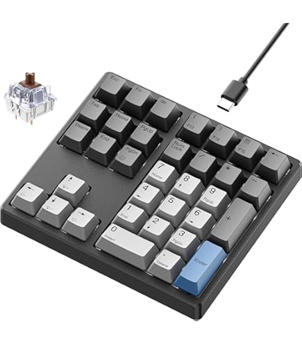 Kisnt MF34 Wired Mechanical Number Pad, QMK/VIA Programmable, 34