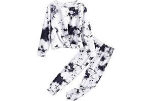 Arshiner Girls 2 Piece Outfits Fashion Twist Front Tracksuit Long Sleeve Pullover Sweatshirt Sweatpants Jogger set Sweatsuit