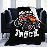 Perinsto Cute Monster Truck Throw Blanket Ultra Soft Warm All Season Decorative Fleece Blankets for Bed Chair Car Sofa Couch Bedroom 50"X40"