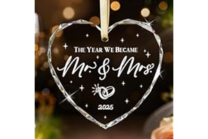 Emibele Wedding Gifts for Couples, Crystal Glass Bridal Shower Gifts for Bride, Wedding Present for Newlyweds, The Year We Be