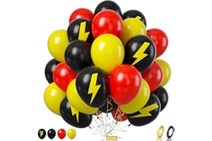 SOWIDE Red Black Yellow Balloon, 60 Pcs 12 Inches Cartoon Game Balloons for Kids Cartoon Theme Party Decorations Birthday Balloons Baby Shower Engagement Party Supplies