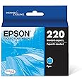 EPSON 220 DURABrite Ultra Ink Standard Capacity Cyan Cartridge (T220220-S) Works with WorkForce WF-2630, WF-2650, WF-2660, WF-2750, WF-2760, Expression XP-320, XP-420, XP-424, 1 Count (Pack of 1)