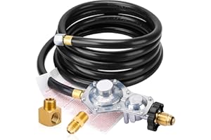 ARROGANTF 12Ft F273684 Propane Hose w/POL Regulator Compatible with Mr Heater Big Buddy Heaters,Vent Free Propane Heater Hose 3/8”NPT Parts Assembly to Propane Tank for IN/Outdoor Heater Gas Grill Connectors