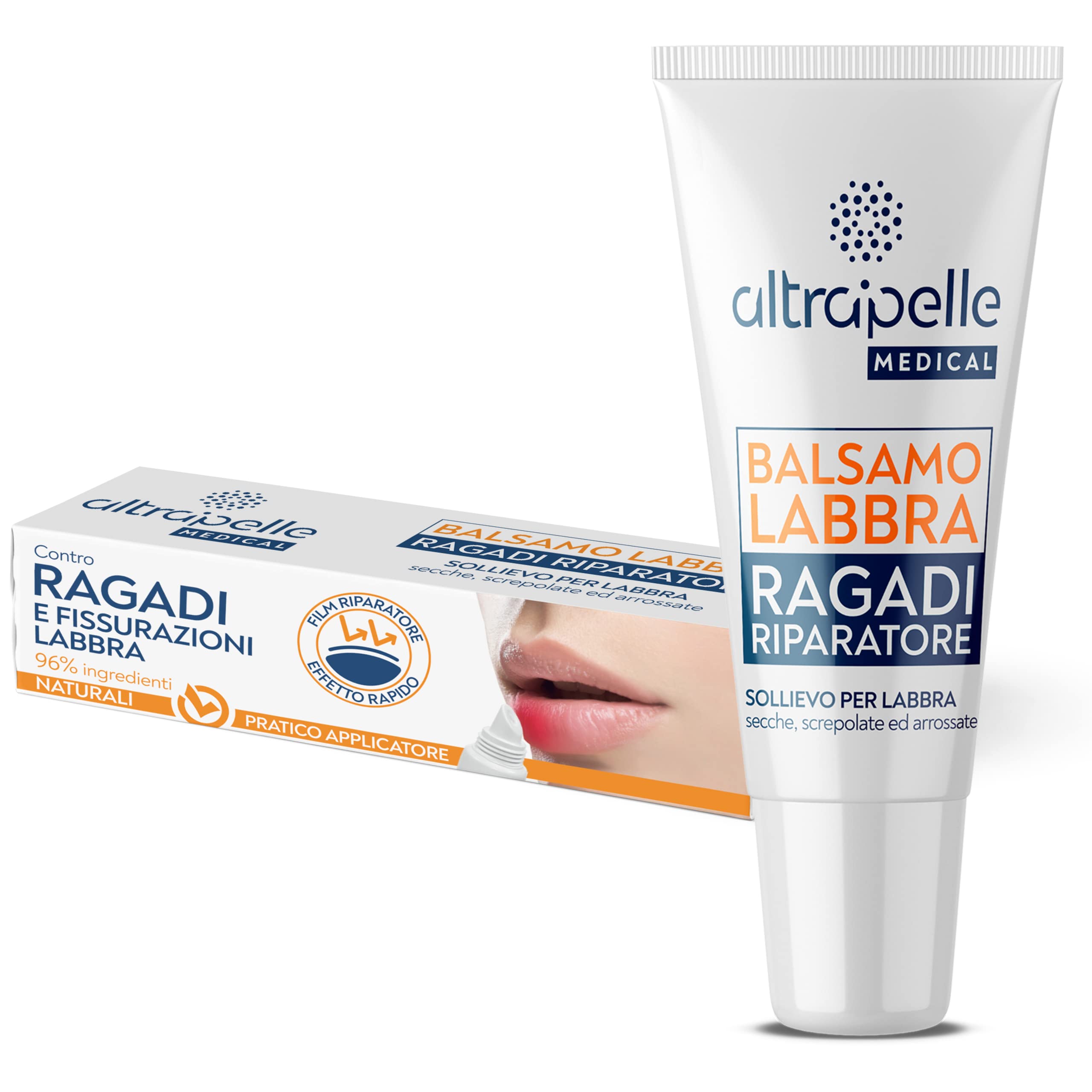 Altrapelle Lip balm against ragaden and fixations, quick action, for dry, cracked and filed lips, 10 ml, for adults and children, Made in Italy