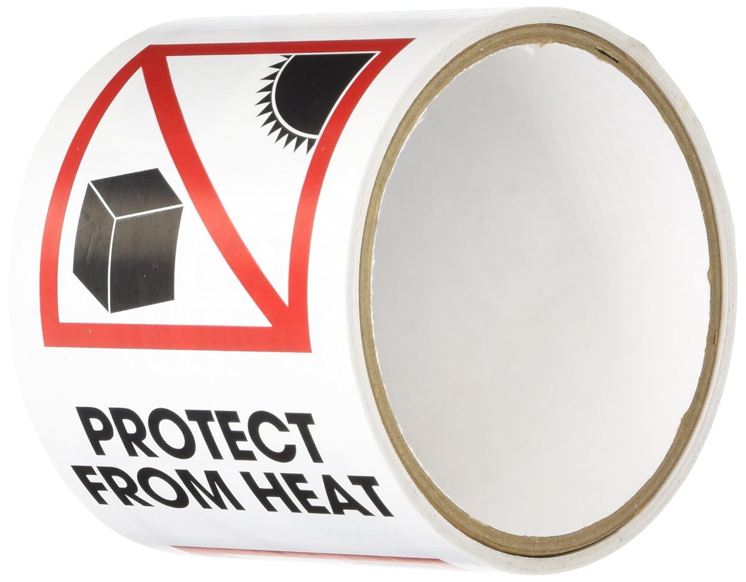 TapeCase Shipping Packing Labels "Protect from Heat", Red/Black 50