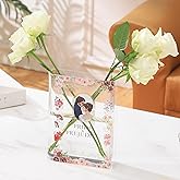 PORPAN Acrylic Book Shaped Vase, Clear Book Flower Vase, Modern Decorative Vases for Home/Living Room/Bookshelf/Bedroom/Office Decor Aesthetic, Book Lovers Gifts(Pride)