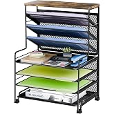 Simple Trending 8-Tier Desk File Organizer for Office, Home or School, Black