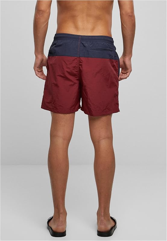 Homme Block Swim Shorts de bain, Nvy/Burgundy, M EU