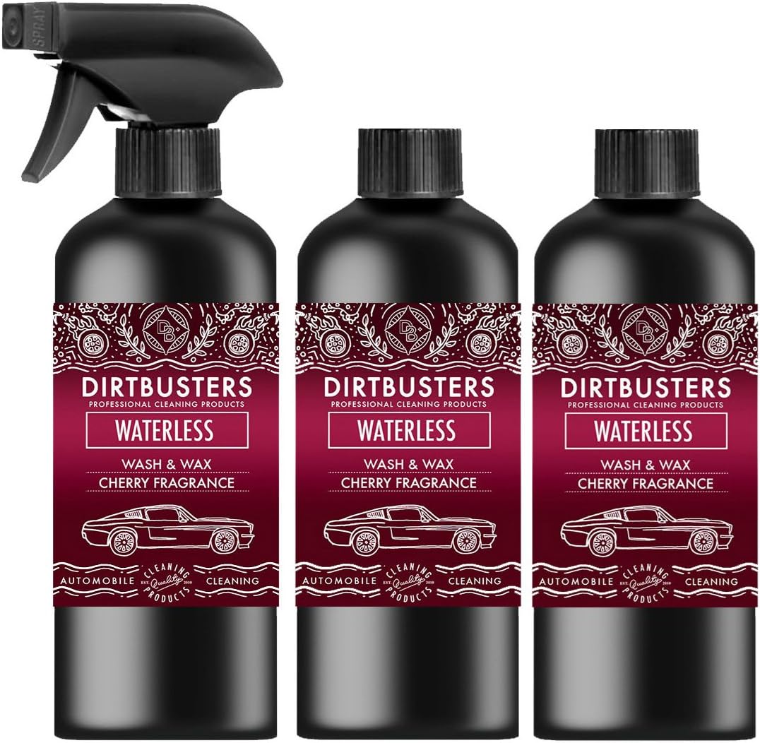 Dirtbusters Waterless Car Wash and wax cherry 3 x 500ml car cleaner