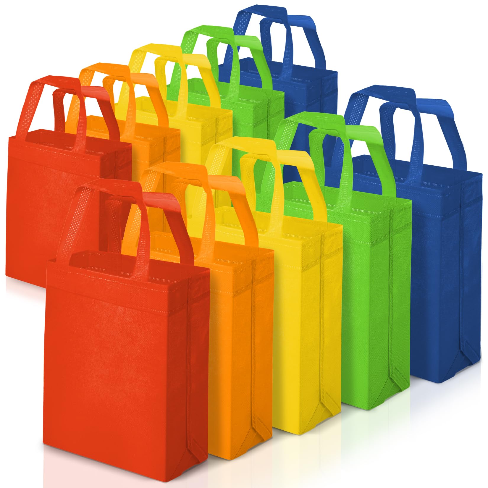 Photo 1 of *USED*
MAQIHAN Non-Woven Party Favor Bags - 10 PCS Reusable Gift Bags with Handles Colorful, Solid Color, Medium Size 10.3x13 inch Nonwoven Reusable Grocery Bags, for Christmas Gifts, for Birthday Party Bag Storage