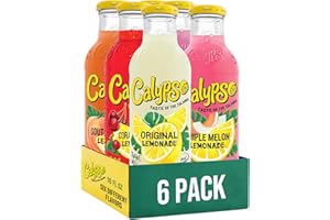 Calypso Lemonade, 6 Flavor Variety Pack, Made with Real Fruit, 16 Fl Oz Glass Bottles (Pack of 6)