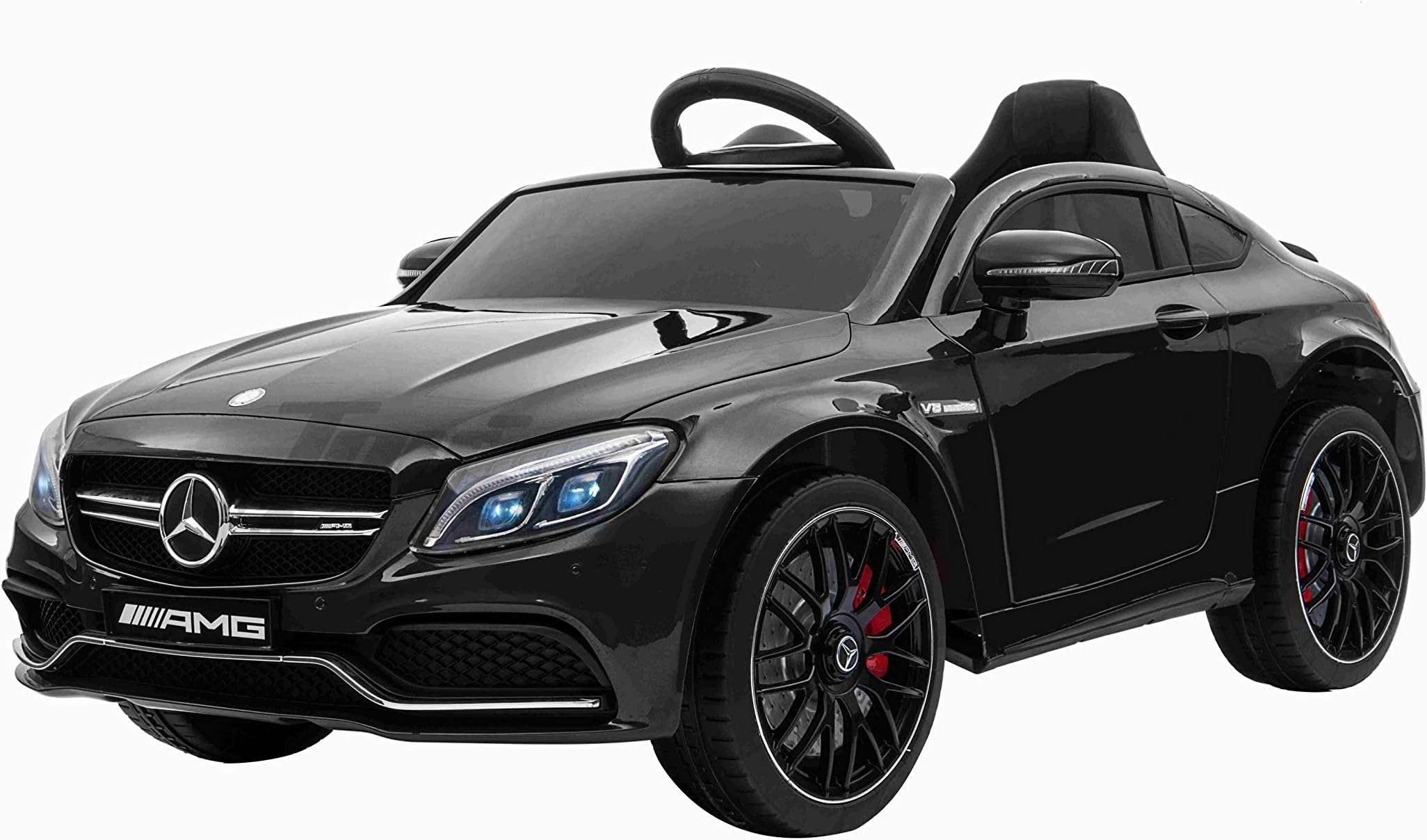 toyzz Kids Licensed Mercedes Benz C63 AMG Ride on Car 12V Battery Remote (Metallic Black)