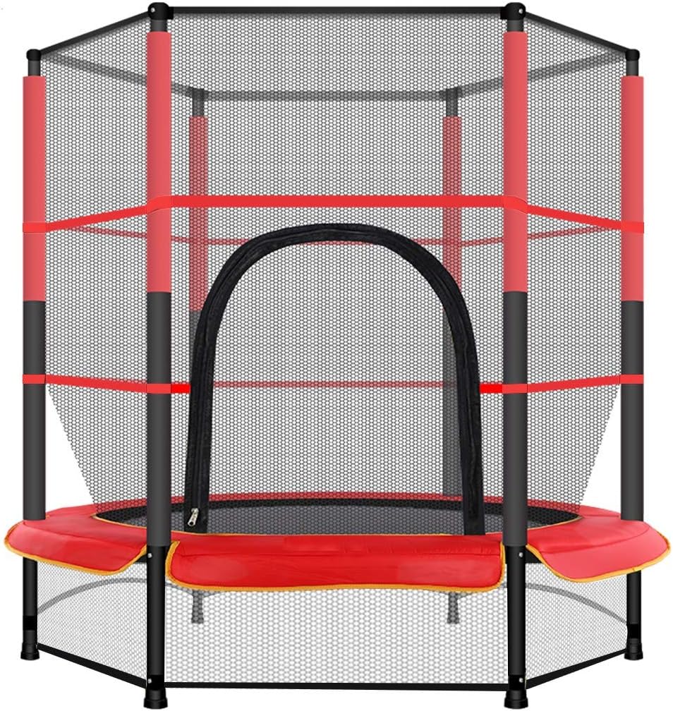 YESWOMAN 5 Ft Kids Trampoline with Enclosure Net Jumping Mat and Spring Cover Padding, Motion Trampoline for Indoor/Garden Workout