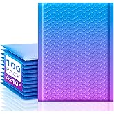 Fuxury Cute Design Bubble Mailers 6x10" 100 Pack Opaque Padded Envelopes Usable Size 6x9" Self Seal Pattern Shipping Envelopes for Mailing Jewelry Makeup Cards #0 Thick Bubble Padded Mailer BluePurple