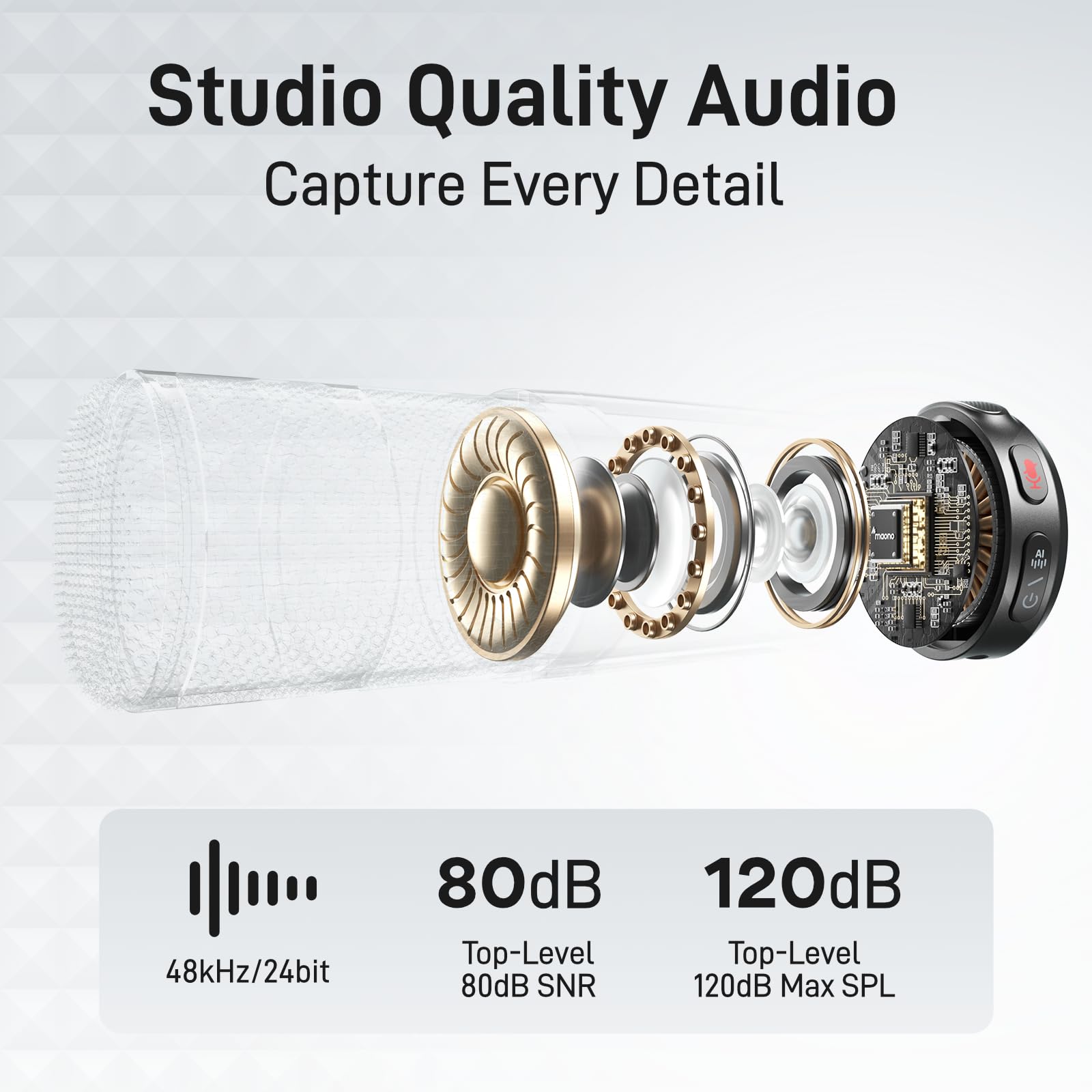 MAONO kabelloses Lavalier Mikrofon für iPhone/Android/Kamera/PC - Mini Mikrofon mit 48kHz/24Bit Hi-Fi Audio, 30Std Dauer, Geräuschunterdrückung. USB-C/Lightning/Kamera Plug Mini Mic für Vlog-Wave T5 2