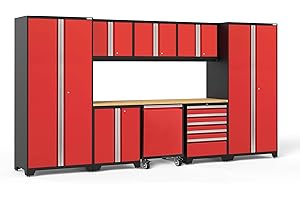 NEWAGE PRODUCTS INC. NewAge Products Pro Series Red 9 Piece Set, Garage Cabinets, 56853