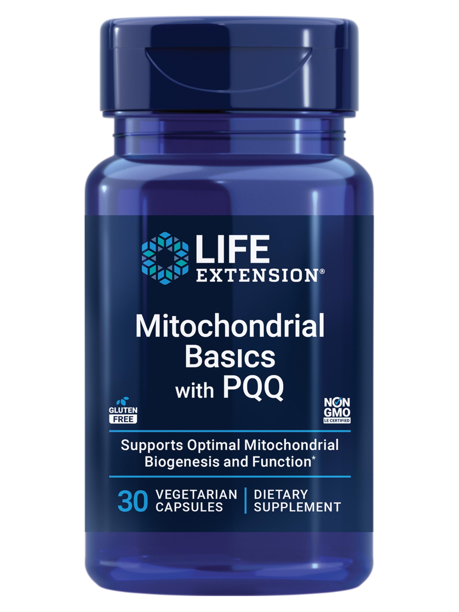Life Extension Mitochondrial Basics with PQQ, L-Taurine, R-lipoic Acid, foundational Supplement for Cellular Energy Production, Brain and Heart Health, Gluten-Free, Non-GMO, Vegetarian, 30 Capsules