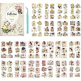 Alideco Vintage Scrapbook Stickers Set Retro Floral Sticker Book for Adults Sticker journaling Stickers for Scrapbooking Tweezer 20Sheets/160Pcs (fanhuabiaoben)
