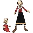 Boss Fight Studio Olive OYL Popeye Classics Wave 1 Action Figure – Highly Articulated Figurine with Accessories Including Swee’ Pea, Fabric Skirt, Alternate Heads and Hand, and Removable Hat - 1:12