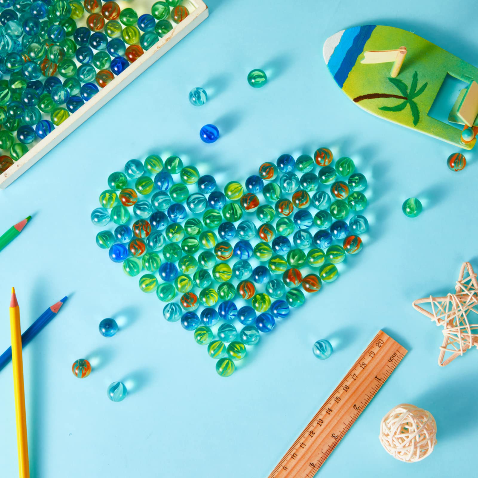 Zhanmai 500 Pieces Color Mixing Glass Marbles 0.56 Inch Cat Eyes Marbles Bulk Solid Glass Colorful Round DIY Craft for Kids Slingshot Home Decoration Chinese Checkers Game (Bright) (Classic)