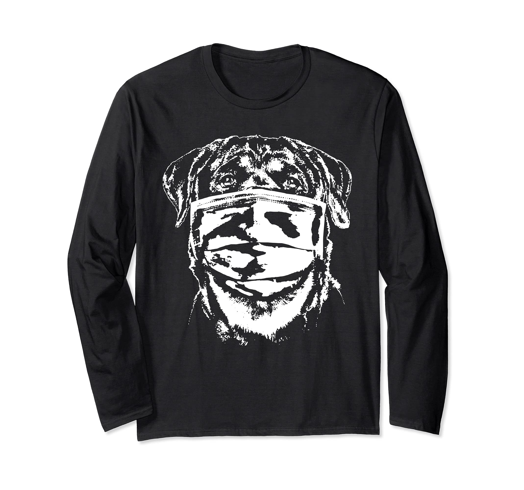 Face Mask Rotweiler Dog Social Distancing Face Mask Long Sleeve T-Shirt