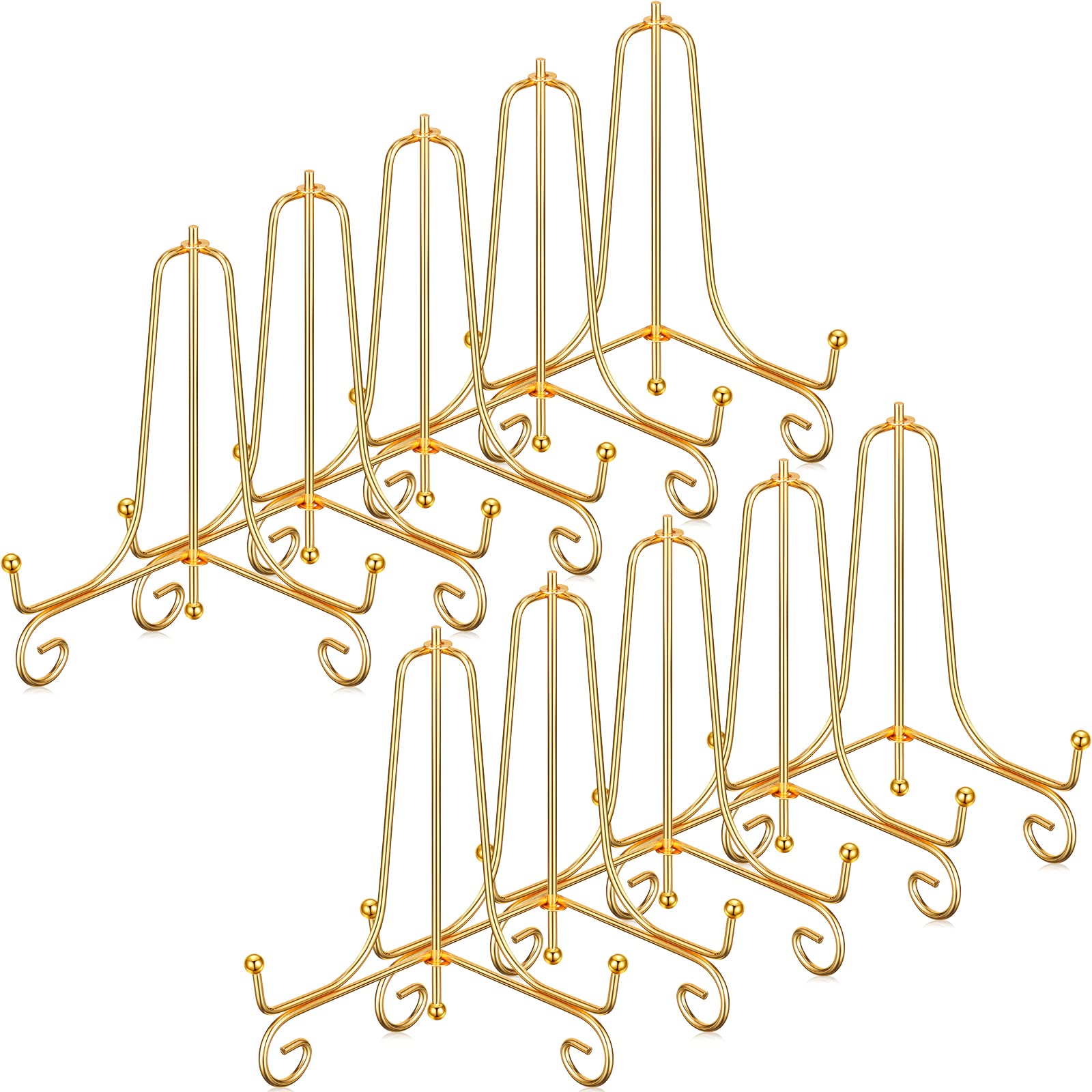 Photo 1 of Boao 10 Pack 6 Inch Iron Plate Stands for Display, Gold Easel Stands for Photo, Picture Frame, Decorative Plate, Dish, Book and Tabletop Art