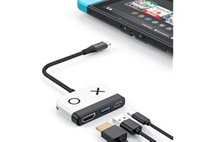 Switch Dock for Nintendo Switch/OLED Switch,RREAKA Portable TV Dock with 4K HDMI USB 3.0 Port and 100W Charging,Travel Dock Replacement for Switch