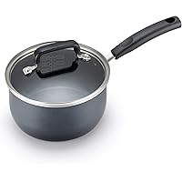 T-fal Signature Titanium Nonstick 3 Qt. Saucepan with Lid, Grey, B06124, 3 Quart