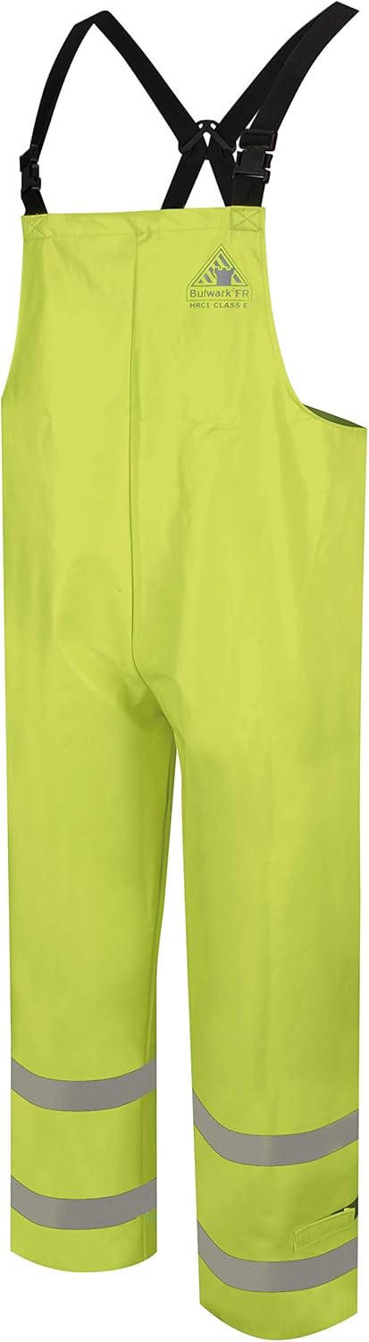 Bulwark Men's Hi-Visibility Flame-Resistant Rain Bib Overall-Big/Tall: Clothing