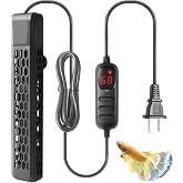 HITOP 200W Aquarium PTC Heater with Controller: Digital Heater for Fish Tank and Turtle Tank 25-60Gallon, Sturdy Heater with Removable Protective Cover