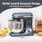 Aucma Stand Mixer 7.5L 1400W with Bowl Beater Hook Whisk Grey view 5