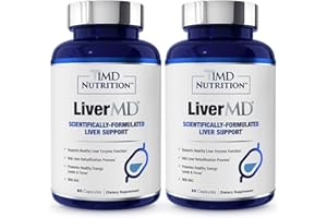 1MD NUTRITION 1MD LiverMD - Liver Support Supplement | Siliphos Milk Thistle Extract - Highly Bioavailable, for Liver Support | 60 Capsules (2-Pack)