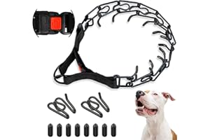 Supet Dog Prong Collar, Adjustable Pinch Training Collar with Quick Release Buckle for Small Medium Large Dogs(Packed with One Extra Links)