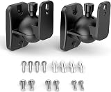 HomeMount Universal Speaker Wall Mount Brackets 2 Pack Black up to 8 lbs