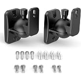 HomeMount Speaker Wall Mount Brackets for Surround Sound, 2 Pack, Black