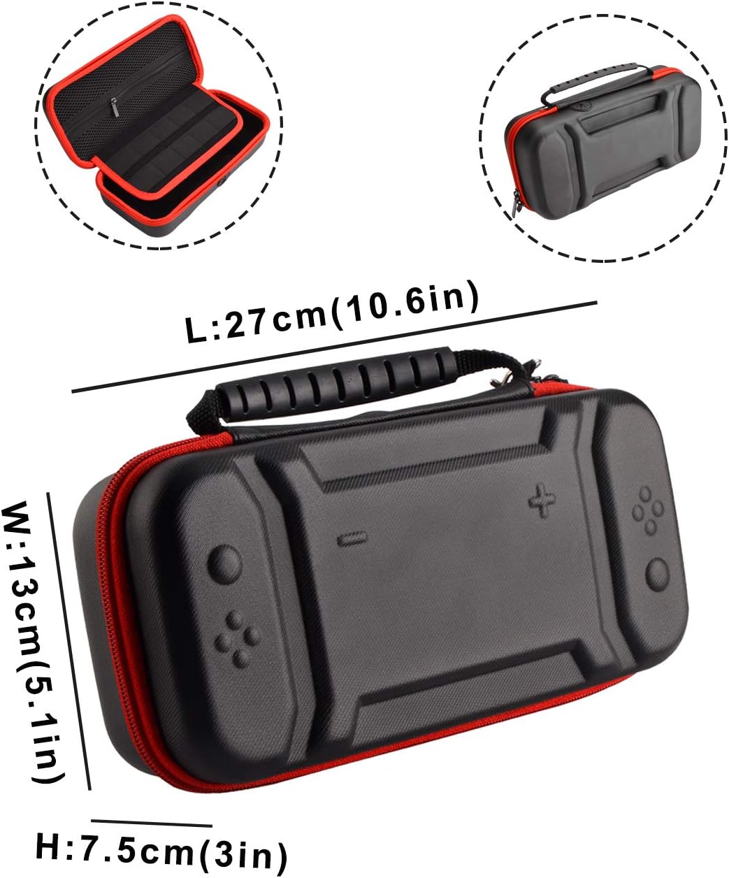 Accessories Kit for Nintendo Switch Games Bundle Wheel Grip Caps Carrying Case Screen Protector Controller (17 In 1): Computers & Accessories