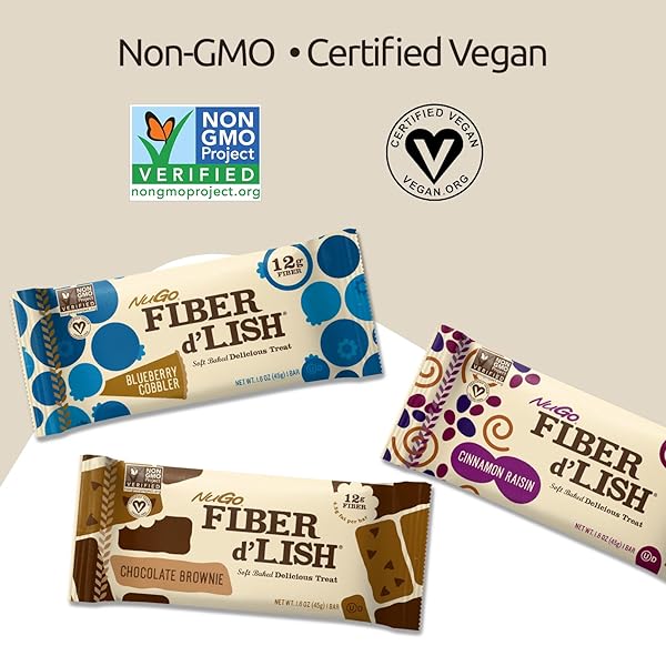 NUGO FIBER D’LISH CHOCOLATE BROWNIE, 12G HIGH FIBER, VEGAN, 150 CALORIES, 16 COUNT