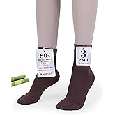 Hugh Ugoli Women's Rayon Ankle Loose Fit Diabetic Socks, Soft, Seamless Toe, Wide Stretchy, Non-Binding Top, 3-6 Pairs