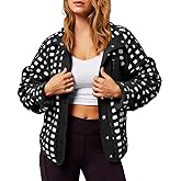 Tankaneo Womens Fleece Sherpa Jacket Fuzzy Checkered Button Down Stand Collar Jacket Winter Warm Outerwear