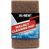 AL-NEW Walnut Cleaning Pads | Versatile, Scratch Resistant Household Cleaning &amp; Scouring Pads for Kitchen Cleaning, Dishes, Pots, Pans &amp; More (6 Pack)